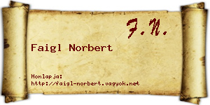 Faigl Norbert névjegykártya